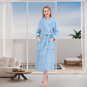 Women's Embossed Shaggy Fleece Robe Warm Plush Long Bathrobe for Women shawl collar nightgown (Color: Stars Emboss, size: XXL)
